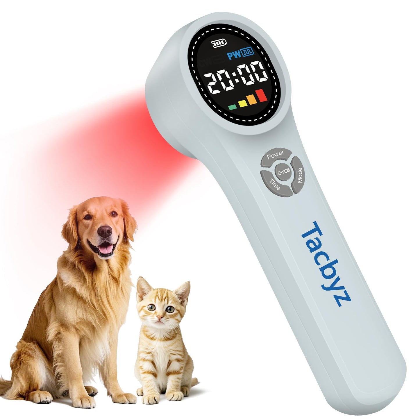 Tacbyz Cold Laser Therapy Device for Dogs, 16x660nm+4x810nm+4x980nm, Handheld Red Light Therapy for Joint&Muscles Pain Relief, Pet Laser Therapy for Dogs Cats Horse, Helps Inflammation, Wound Healing - Medaid International