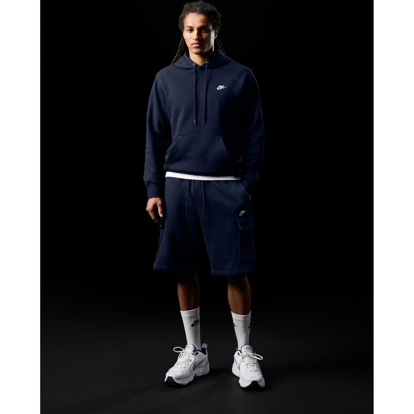 Nike Men's Club Pullover Fleece Hoodie, Obsidian/Obsidian/White, Medium - Medaid International