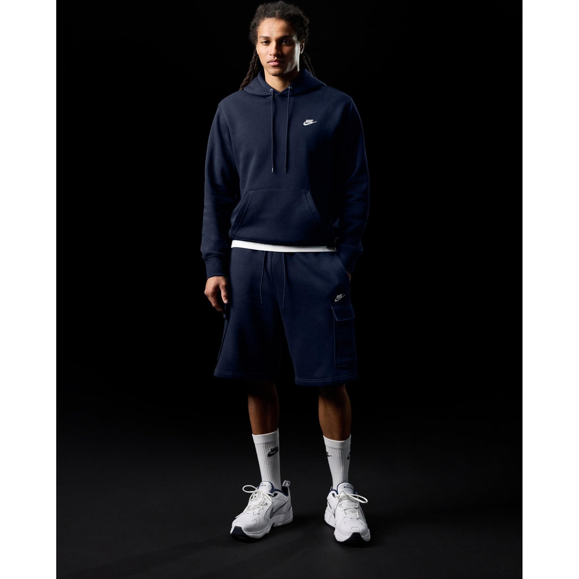 Nike Men's Club Pullover Fleece Hoodie, Obsidian/Obsidian/White, Medium - Medaid International