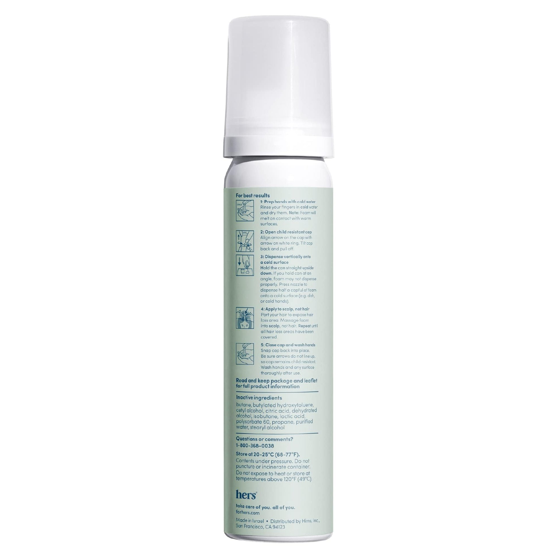 hers Hair Regrowth Treatment - Topical Minoxidil 5% Foam for Women - Extra Strength - Supports Thicker, Fuller Hair - Non-Greasy - Unscented, 2 Pack - Medaid International