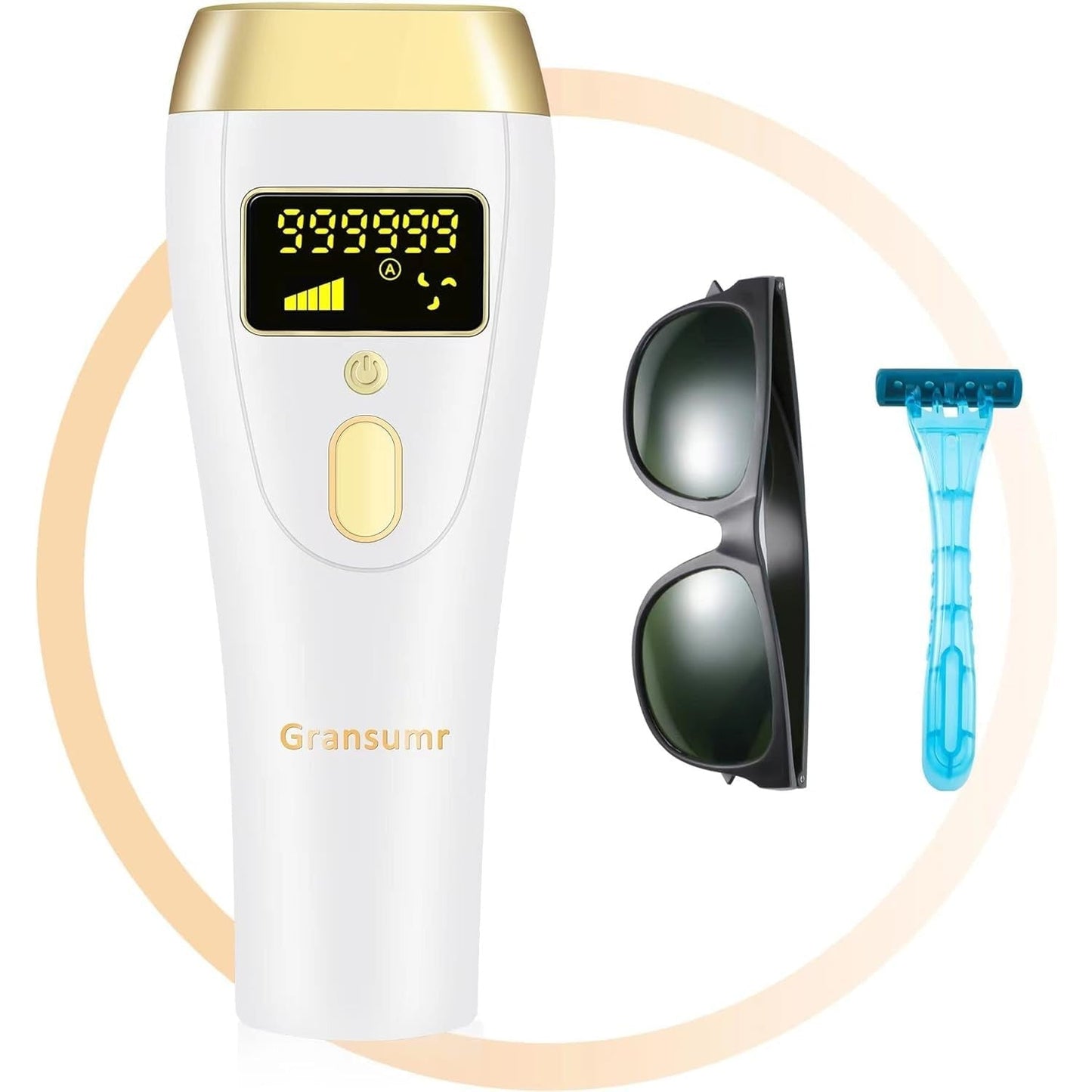 Gransumr IPL Laser Hair Removal Device at-Home Permanent Painless Hair Remover for Women and Men Best Whole Body Facial Face Armpits Back Legs Arms Face Bikini Line - Medaid International