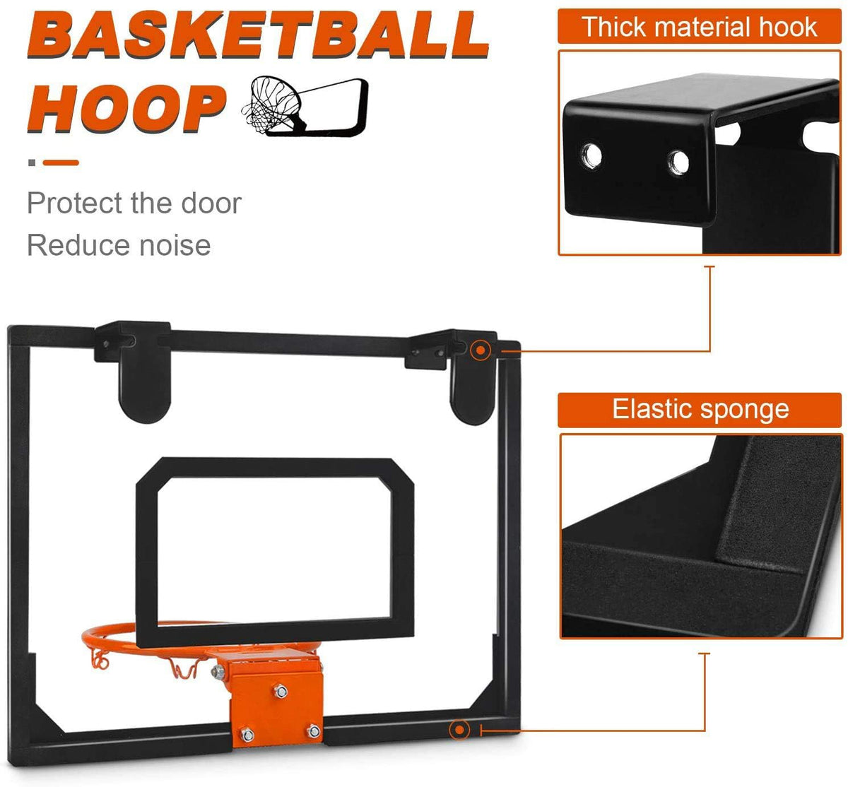 KASTWAVE Mini Basketball Hoop for Kids | Wall Mounted Basketball Hoop Includes Basketball and Net | Indoor Outdoor Sport Games for Boys Girls
