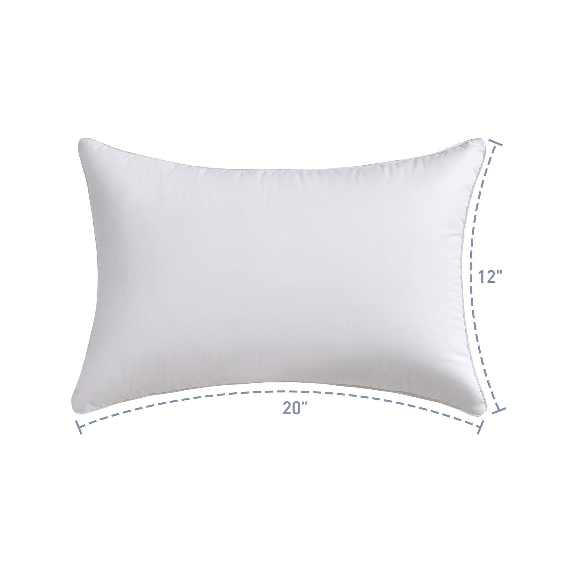 Oubonun 12 x 20 Lumbar Pillow (Set of 2) - 100% Cotton Cover - Rectangle Square Sofa Pillow Inserts - Decorative Pillow Pair - White Couch Pillow - Medaid International
