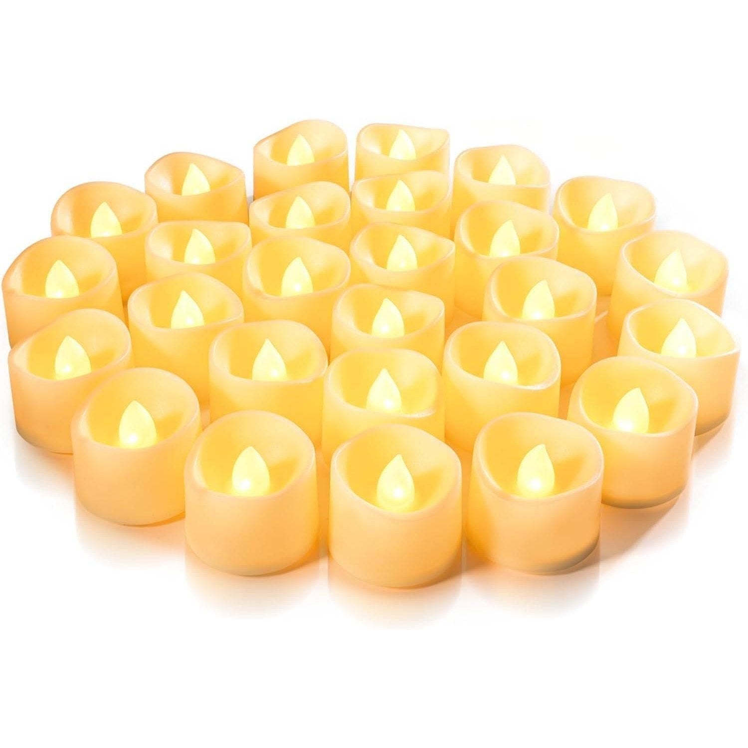 MOMENT 12-Pack Flameless LED Tea Lights Candles Battery Operated, 200+Hour Fake Electric Candles TeaLights for Votive, Aniversary, Wedding Centerpiece Table Decor, Funeral, Halloween, Christmas - Medaid International