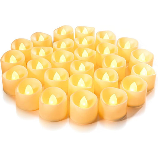 MOMENT 12-Pack Flameless LED Tea Lights Candles Battery Operated, 200+Hour Fake Electric Candles TeaLights for Votive, Aniversary, Wedding Centerpiece Table Decor, Funeral, Halloween, Christmas - Medaid International