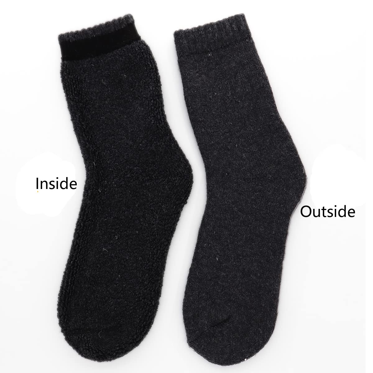 YZKKE 3Pack Mens Super Thick Wool Warm Socks - Soft Comfort Casual Crew Winter Socks - Medaid International