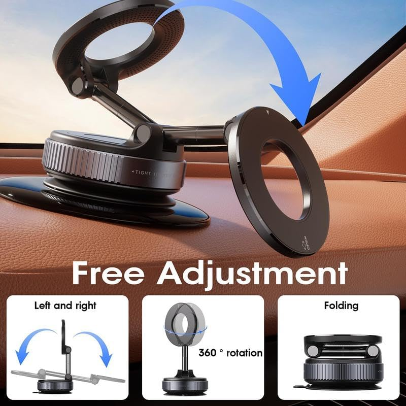 Magnetic Car Phone Mount ‚Äì Upgraded Vacuum Suction Holder, 360¬∞ Adjustable Dashboard & Windshield Bracket - Medaid International