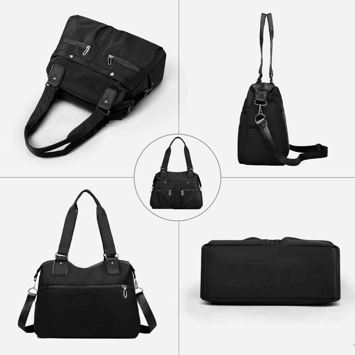 TERRIFI Tote Bag Crossbody Bags for Women - Nylon Purses with Multiple Pockets, Zipper Closure, Versatile Handbags and Satchel Bags, Lightweight and Durable, Ideal for Daily Use and Travel