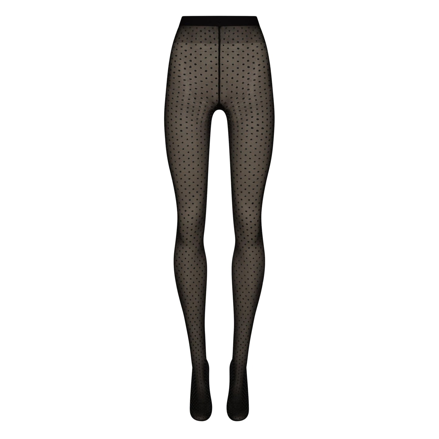 Wolford Satin Touch Dots Tights for Women 20 Denier Sheer Hosiery Pantyhose Elegant 3D Dot Design Shiny Finish Soft Waistband Black - Medaid International
