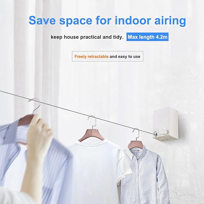 4.2M Retractable Clothes Drying Rack – Adjustable Indoor & Outdoor Line