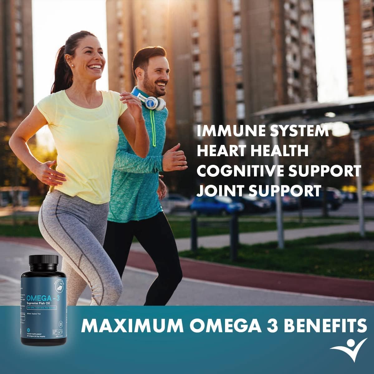 Omega-3 Supreme 1400 mg Wild Alaskan Fish Oil | IFOS Certified EPA DHA, Sustainable, Burpless, Veg Enteric Coated for Absorption (3 Mo Supply,180 Softgels) - Medaid International