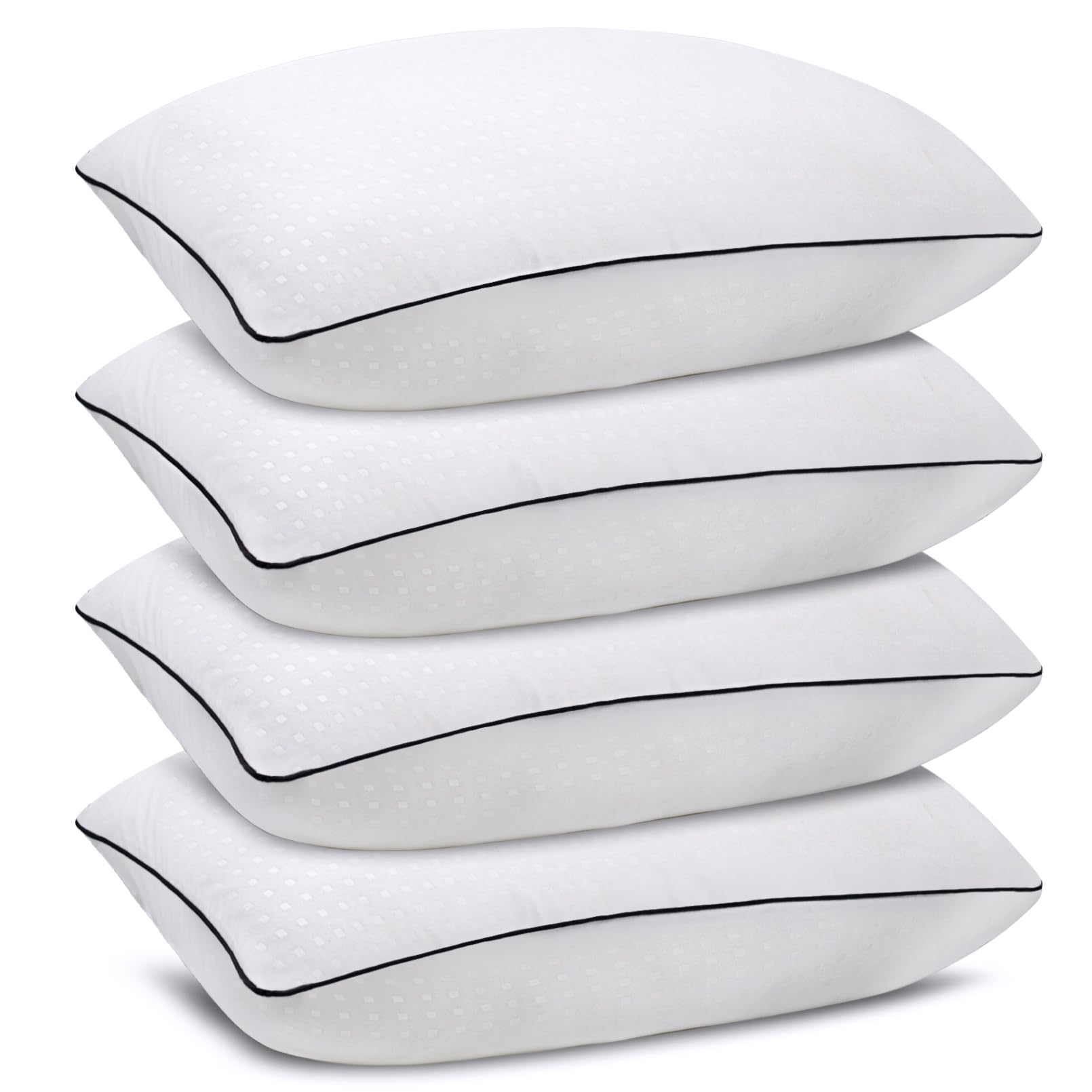 Higoom Standard Size Bed Pillows for Sleeping 4 Pack,Luxury Hotel Pillows,Comfortable and Supportive,Machine Washable,Suitable for Stomach,Back and Side Sleepers. - Medaid International