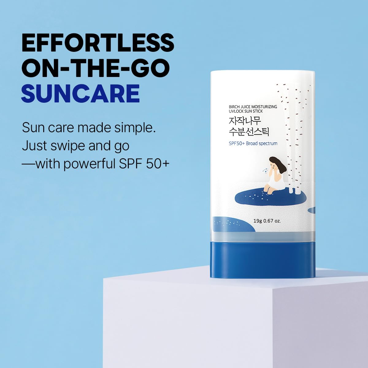 ROUND LAB Birch Juice Moisturizing UVLock Sun Stick + Birch Juice Moisturizing UV Lock Sun Cushion, Korean sunscreen, No White Cast, Mineral Sunscreen for Sensitive Skin - Medaid International