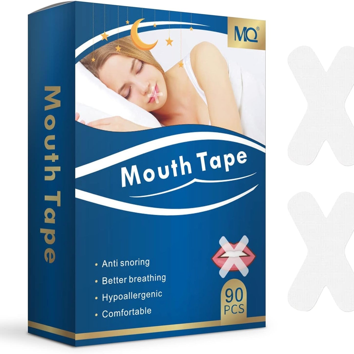MQUPIN MQ Sleep Strips 90 Pcs For Adult Mouth Tape For Sleeping, Anti-Suffocation Design For Better Nose Breathing,For Snoring Relief And Sleeping Quality Improvement - Medaid International