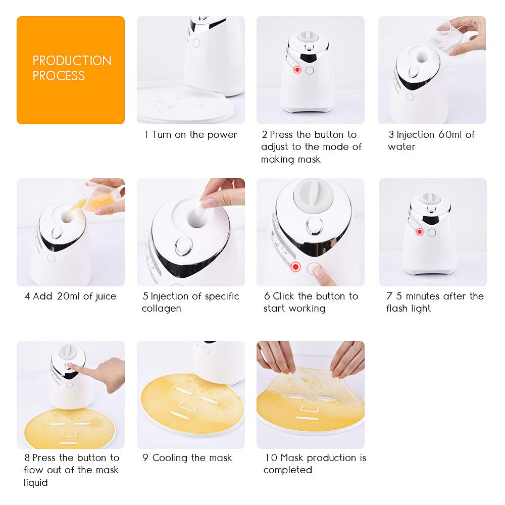 Face Mask Maker Facial Mask Machine with 32 Counts Collagen Pills Make Your Own Face Masks Kit Home Automatic DIY Face Mask Maker, Facial Cream Maker Gifts for Women Girls - Medaid International