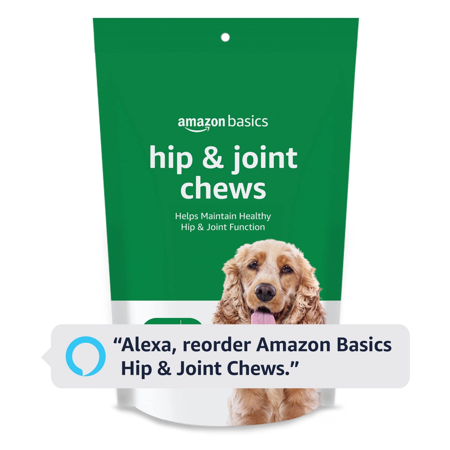 Amazon Basics Dog Hip & Joint Daily Supplement Chews with Glucosamine, MSM, and Vitamin C, Duck Flavored, 120 Count (Previously Solimo)