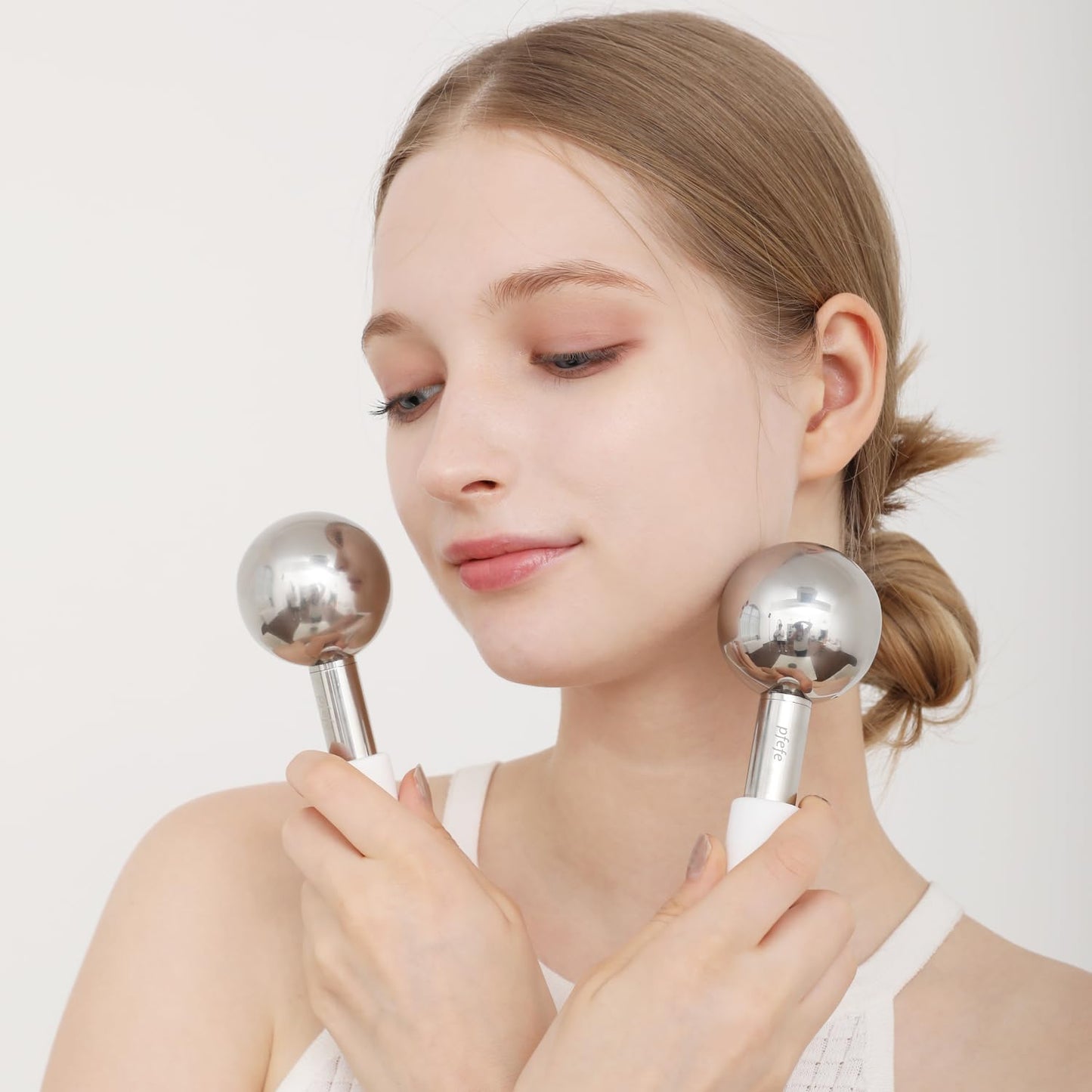 Pfefe 360 Rotating Ice Globes for Face & Eyes, Unbreakable Stainless Steel Cryo Sticks for Beauty Routines, Facials Cold Roller Colling Globes for Puffiness, Wrinkles, Dark Circles, Headaches - Medaid International