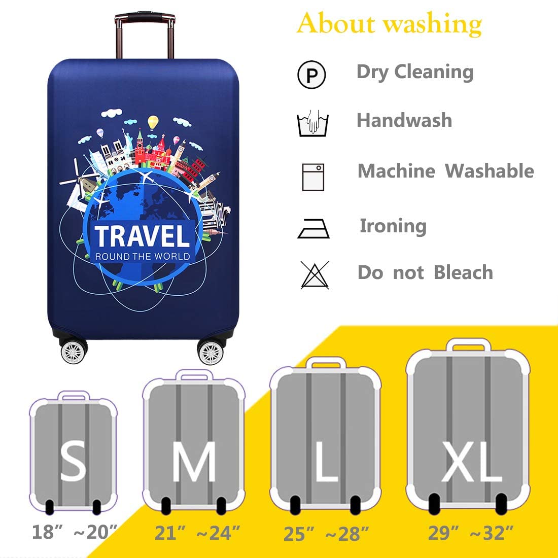 KASTWAVE Spandex Thickened Travel Luggage Cover - L, 25in - 28in