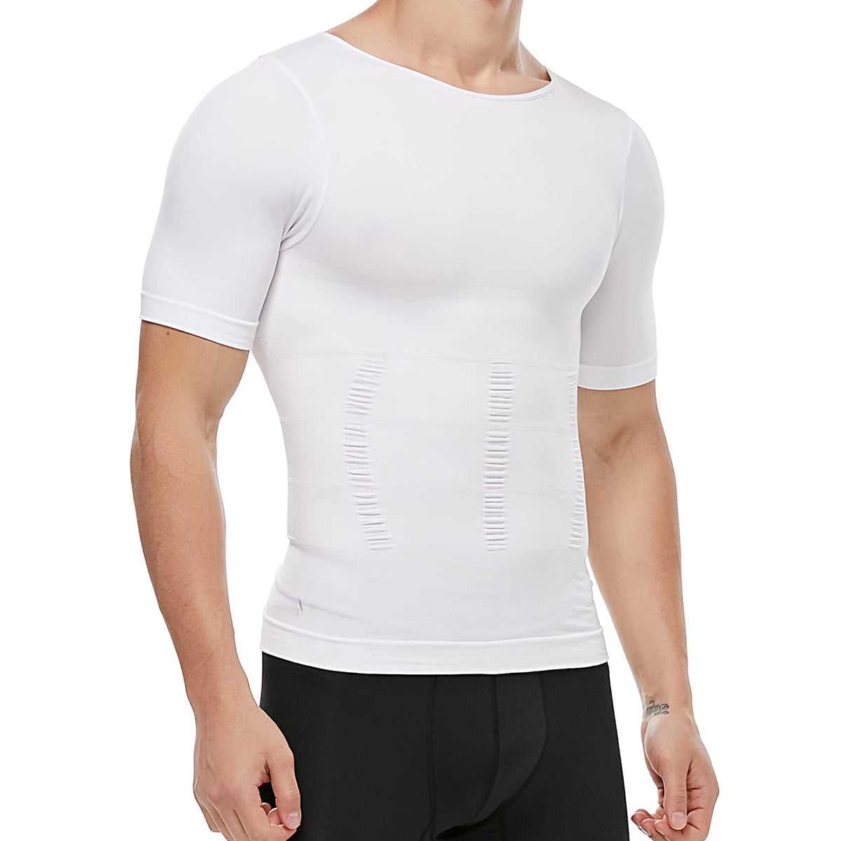 KASTWAVE Compression Shirts for Men Long Sleeve Quick Dry Mens Single Sleeve Compression Shirts 1/2 Single Arm Athletic Base Layer Undershirt Gear T Shirt Single Sleeve Compression Shirt, 2 Pcs * L