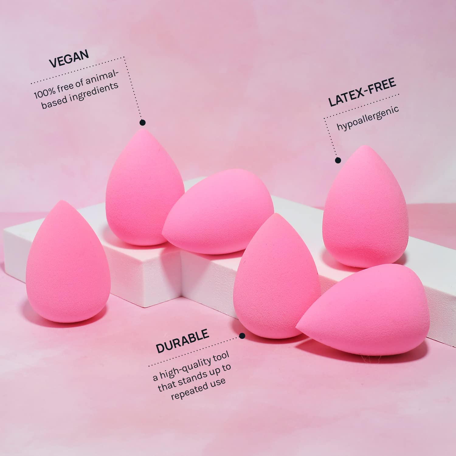 AOA Studio Collection makeup Sponge Set Latex Free and High-definition Set of 6 makeup Wonder blender For Powder Cream and Liquid, Super Soft Wonder Beauty Cosmetic - Medaid International