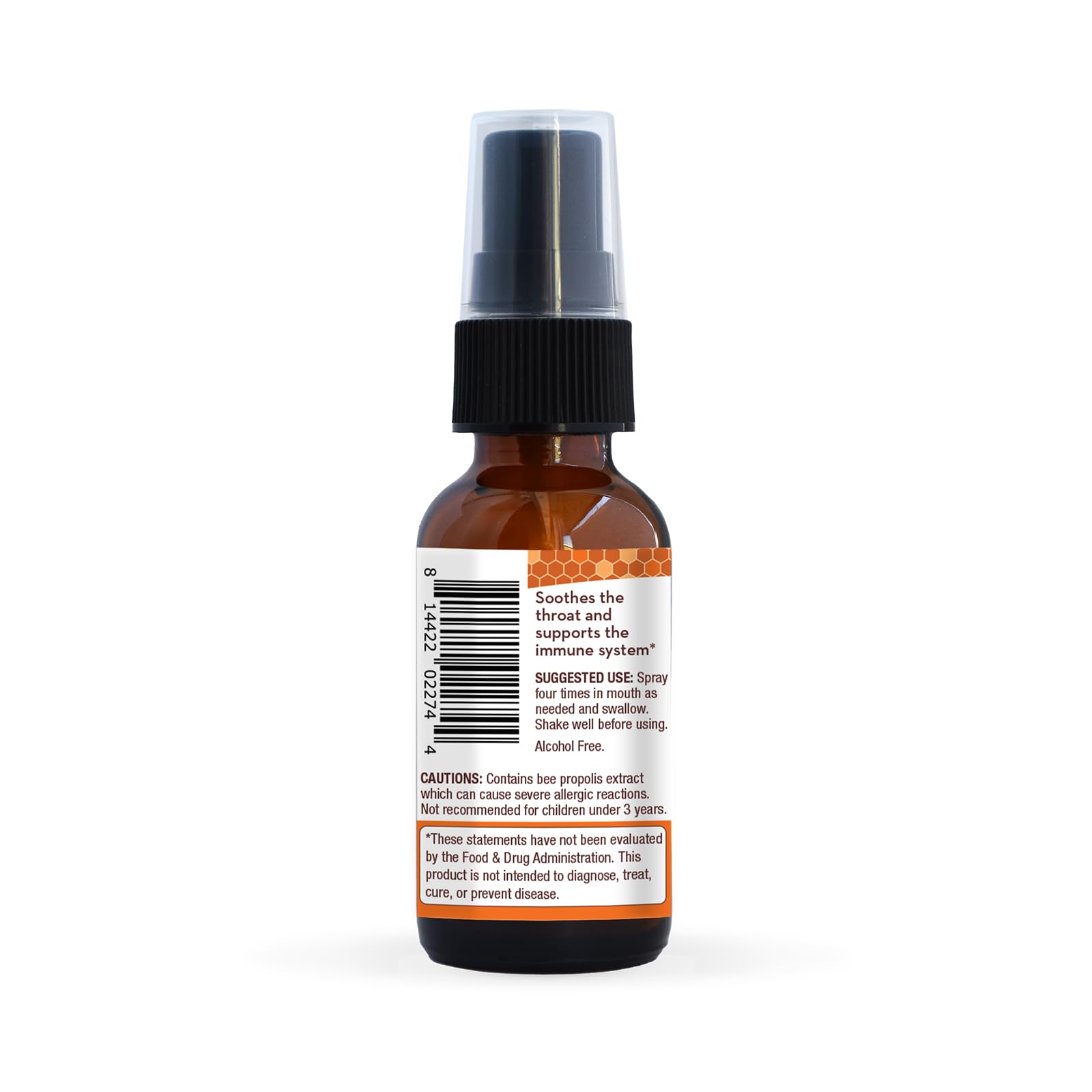 Wedderspoon Propolis and Manuka Honey Throat Spray, Original Honey, 1 Fl Oz (Pack of 1), Sore Throat Relief, Natural Immune Support - Medaid International