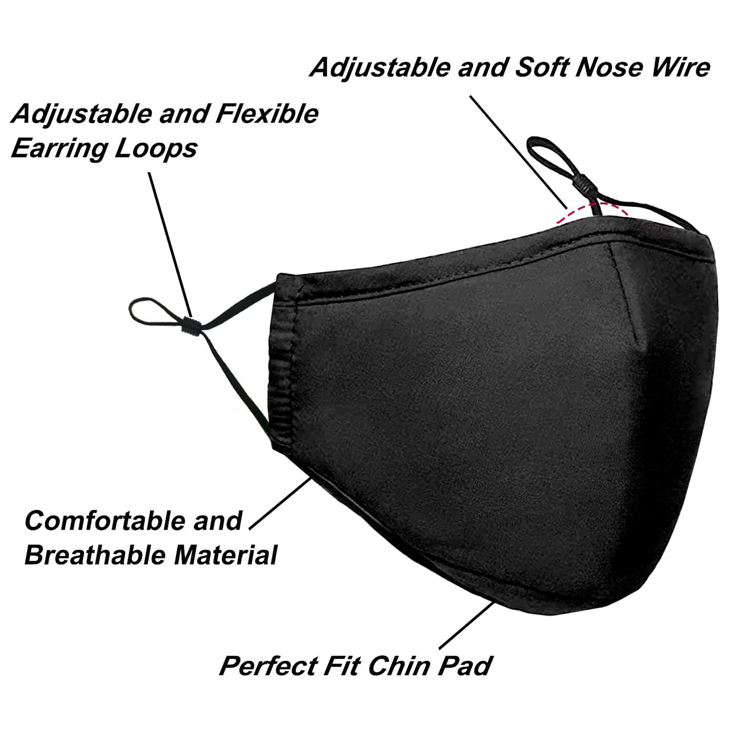MAZJOYDAY Washable Reusable Cloth Face Masks for Women Men - Breathable Face Mask with Nose Wire and Filter Pocket for Adult - Medaid International