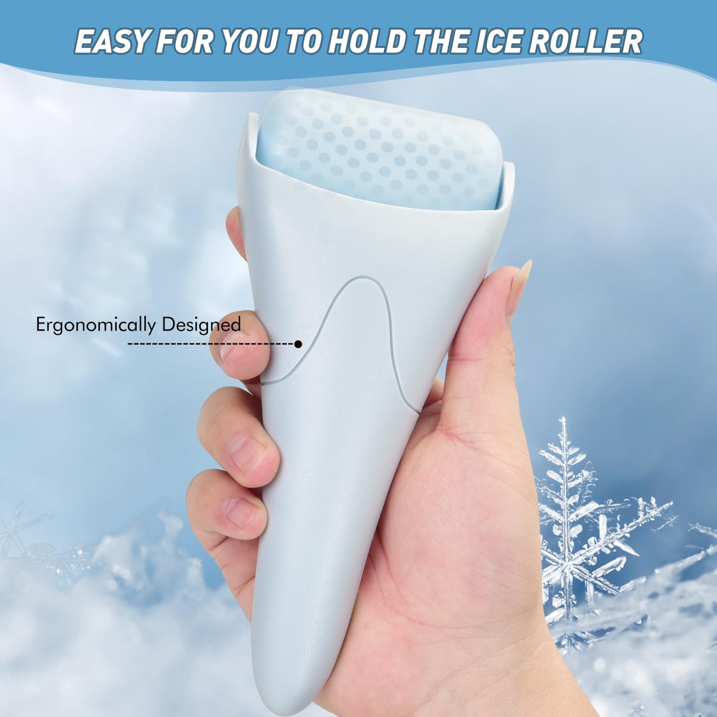 Fronnor Ice Roller for Face,Eyes,Women Gifts Idea,Therapeutic Cooling to Tighten Brighten Complexion and Reduce Wrinkles,Massager Under Eye Puffiness,Migraine and Pain Relidf (Haze Blue) - Medaid International