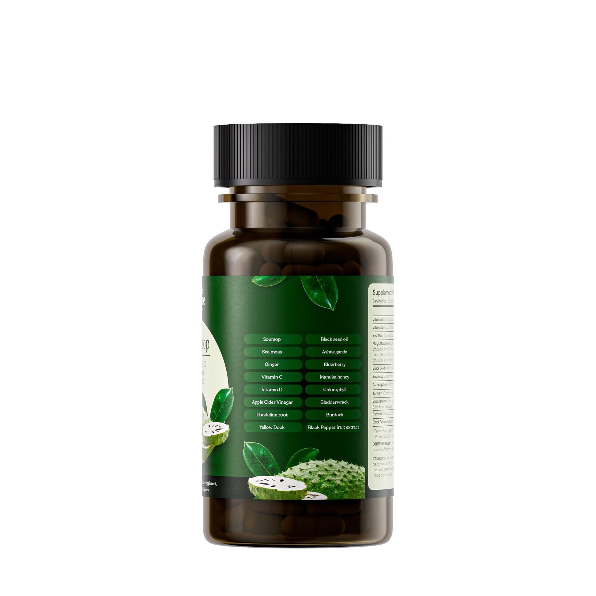 Serene Herbs 17-in-1 Sea Moss Capsules with Irish Seamoss, Black Seed Oil, Ashwagandha, Turmeric & Bladderwrack - Advanced Immunity, Energy & Gut Support - Natural Herbal Supplement - 60 Count - Medaid International