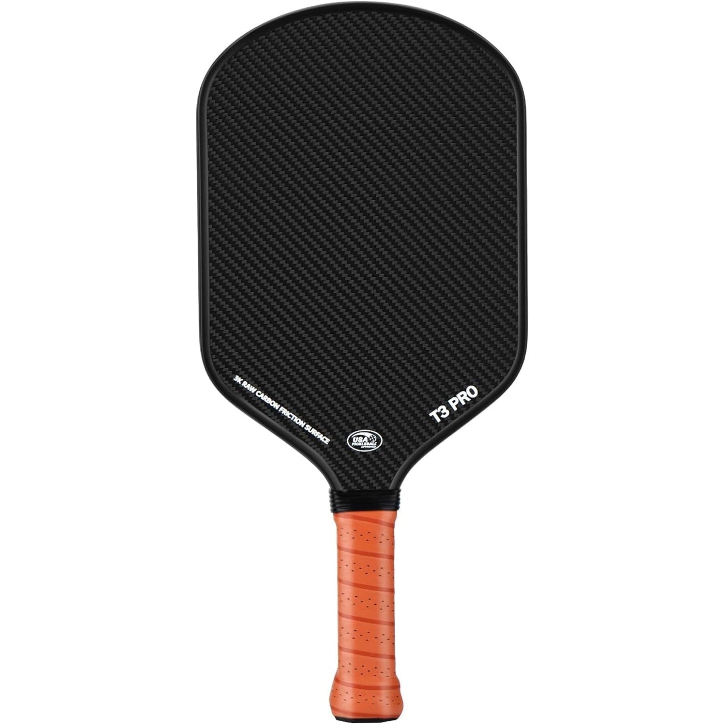 Pickleball Paddle - 3K Raw Carbon Fiber Surface (CFS) + Carbon Abrasion Surface (CAS) with High Grit & Spin, Sure-Grip Elongated Handle, Pickle Ball Paddle with 16mm Polypropylene Honeycomb Core - Medaid International