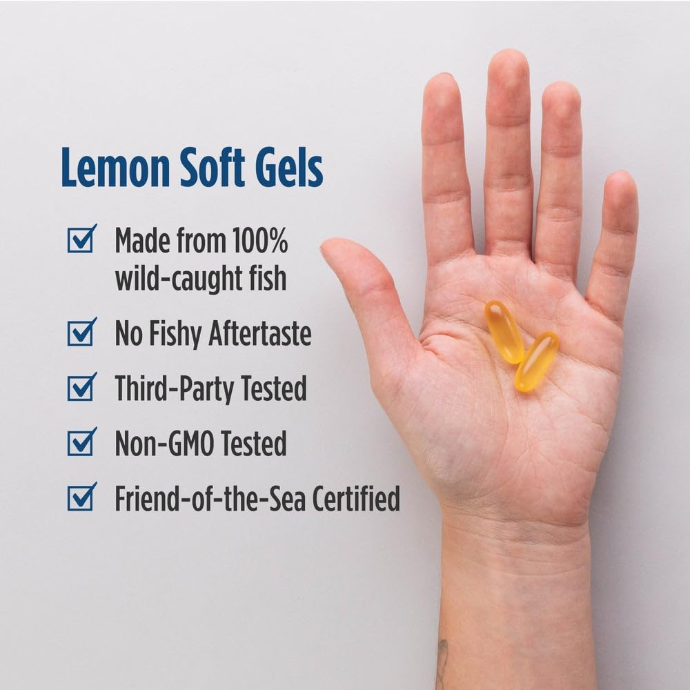 Nordic Naturals Omega-3, Lemon Flavor - 60 Soft Gels - 690 mg Omega-3 - Fish Oil - EPA & DHA - Immune Support, Brain & Heart Health, Optimal Wellness - Non-GMO - 30 Servings - Medaid International