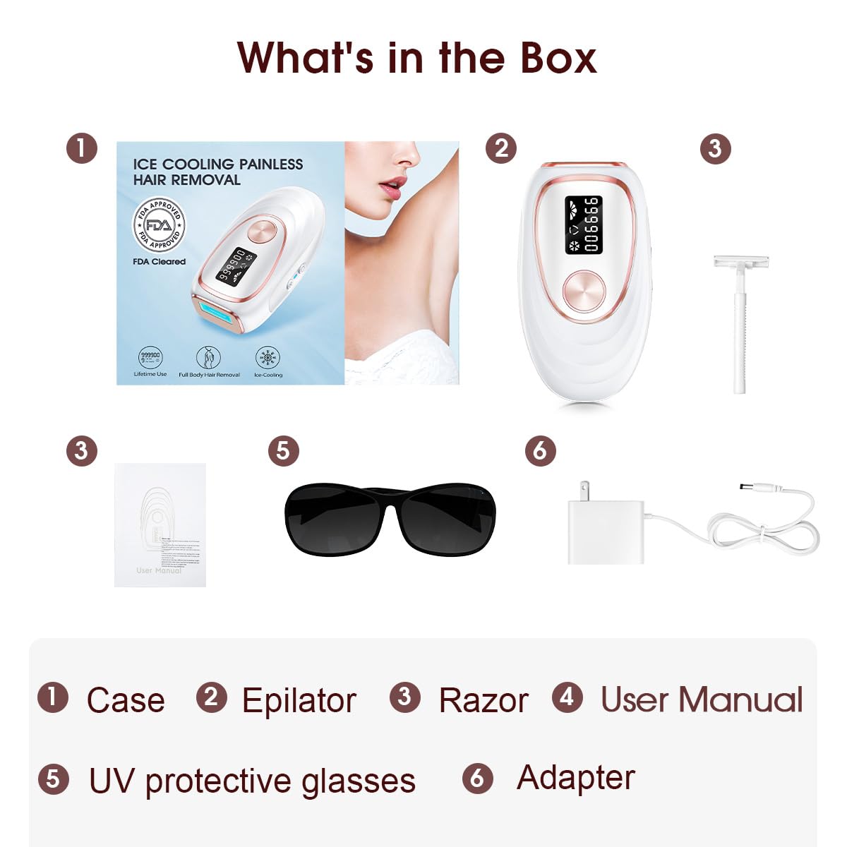 Laser Hair Removal with Cooling, at-Home IPL Hair Removal for Women Men, Upgraded to 999,900 Flashes Permanent Hair Removal Device on Facial Legs Arms Bikini Line - Medaid International