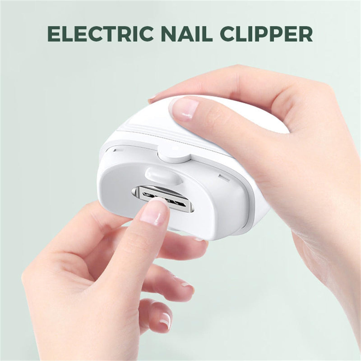 TERRIFI Electric Automatic Nail Clipper, Safety Fingernail Cutter and Filer, Fingernail Cutter and File 2 in 1 with Nail Scraps Storage, Ergonomic Large Nail Clippers, Suitable for Caregivers, Adults