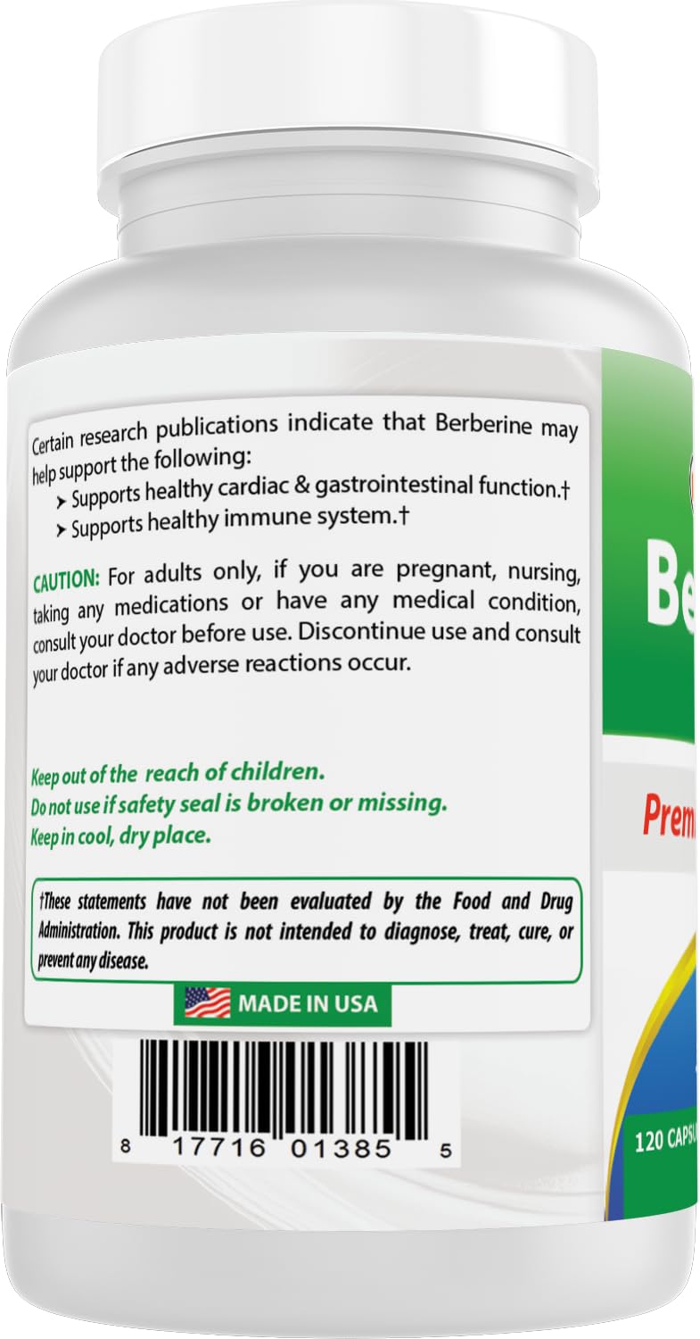 Best Naturals Berberine Plus 1000 mg/Serving 120 Capsules (120 Count (Pack of 2)) - Medaid International