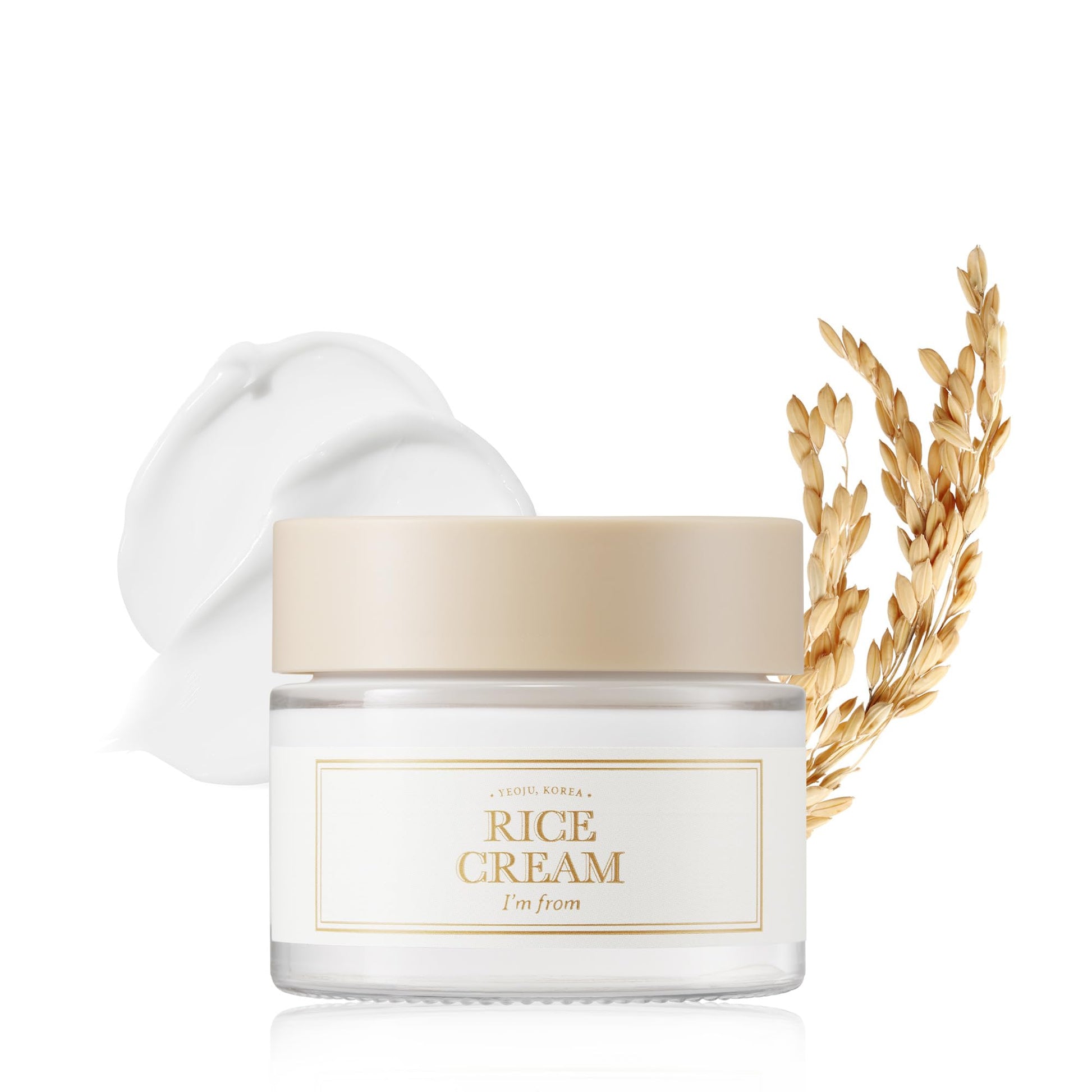 I'm from Rice Cream 1.76 Ounce, Rice Bran Essence with Ceramide, Glowing Look, Improves Moisture Skin Barrier, Deep Nourishment, Smooths and Evens Skin Tone, K-Beauty - Medaid International