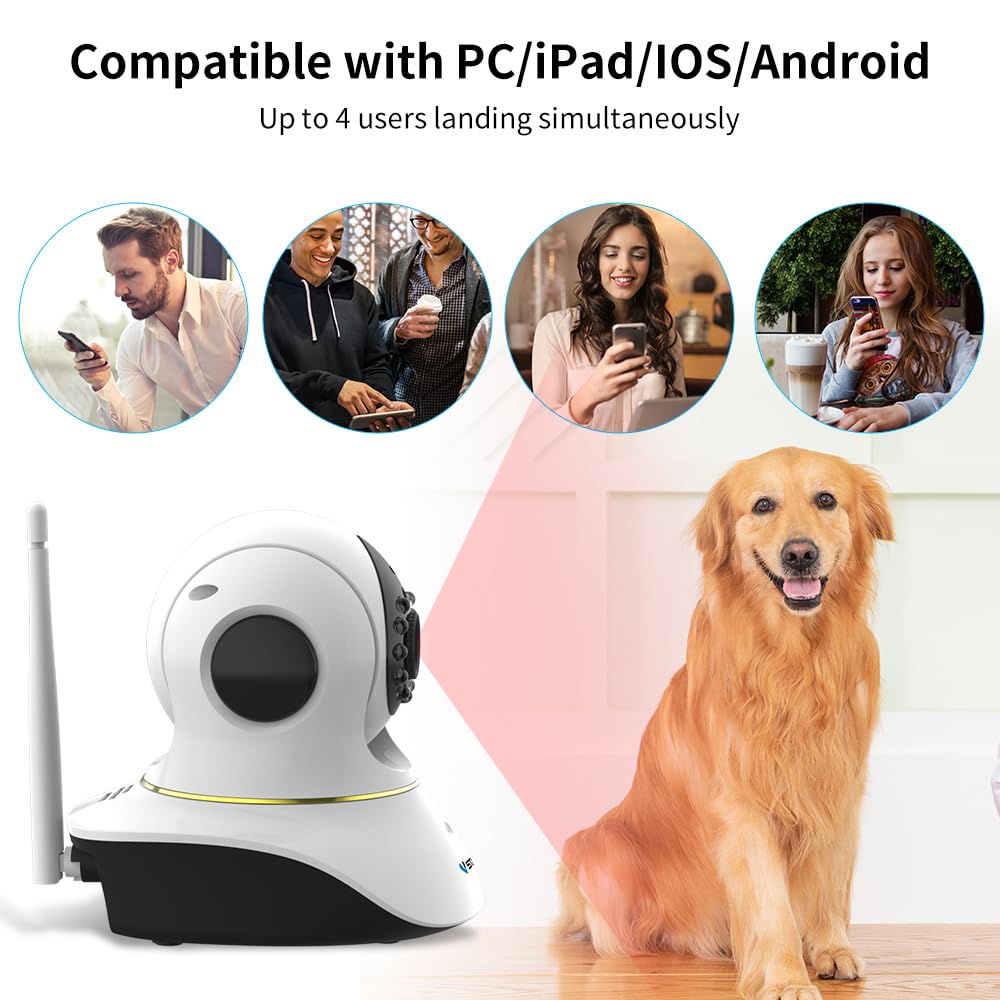 VSTARCAM Pet Camera with Laser, 3MP 2.4GHz WiFi Interactive Dog & Cat Laser Toy with Night Vision, Motion Detection Alerts, APP Remote Control Indoor Security Camera for Pet Monitoring - Medaid International