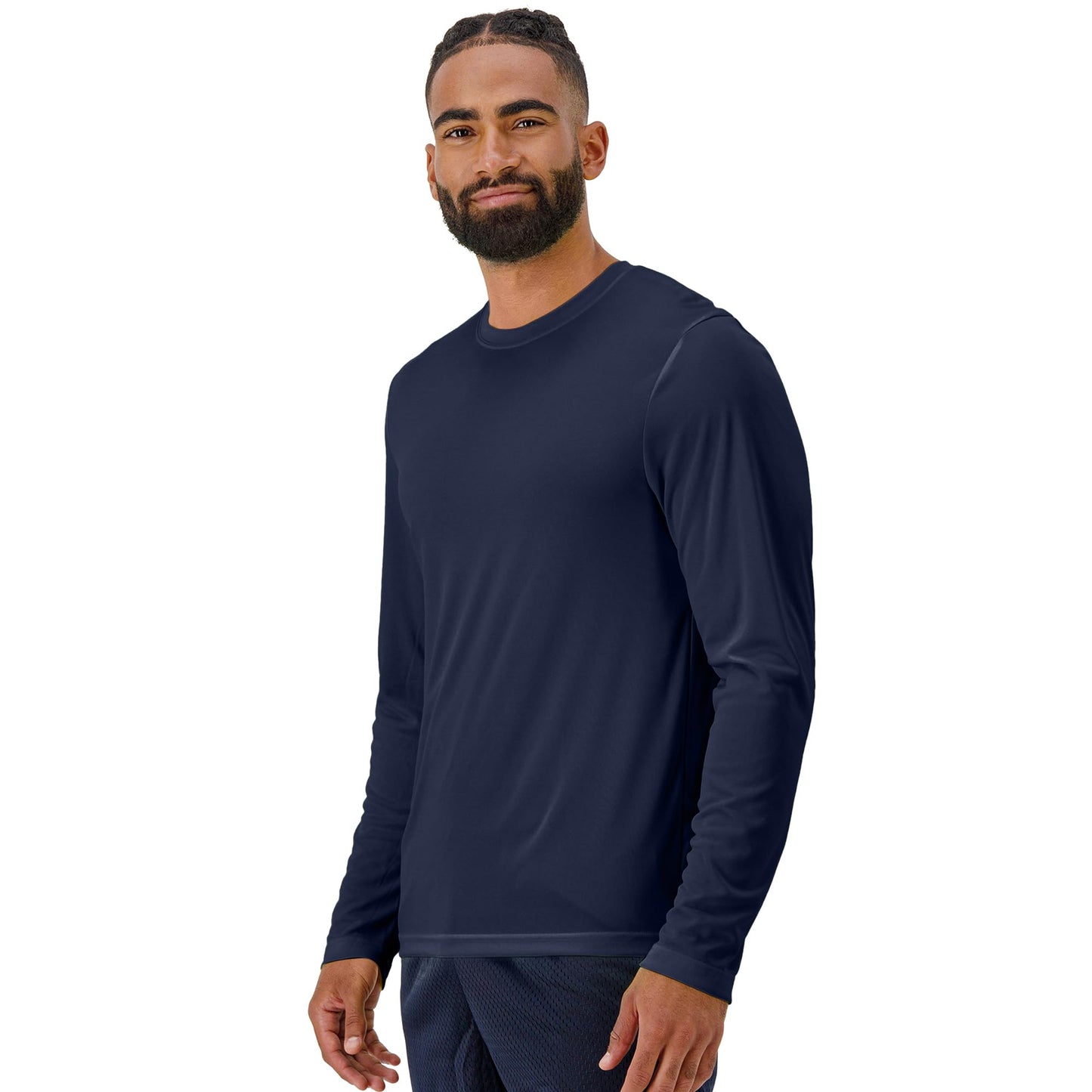 Hanes Men's Long Sleeve Cool Dri T-Shirt UPF 50+, X-Large, 2 Pack ,Navy - Medaid International
