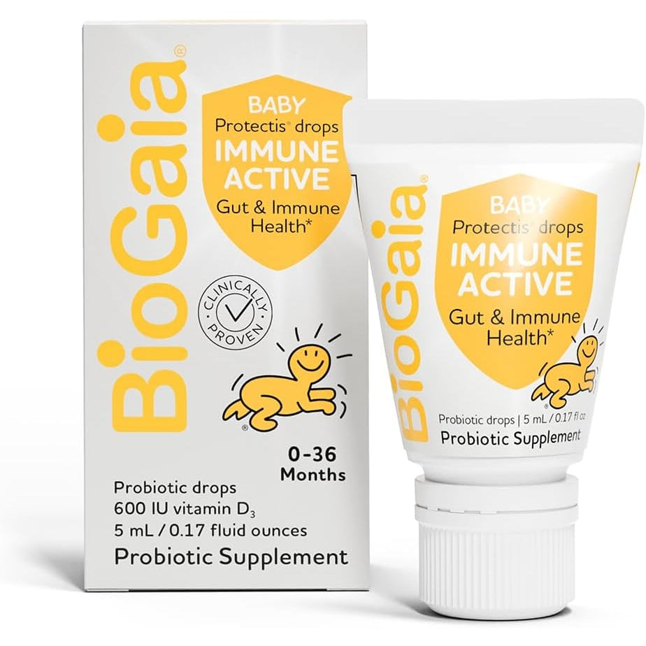 BioGaia Immune Active Baby Probiotic Drops + Vitamin D | for Digestive & Immune Health | for Babies & Toddlers 0-36 Months | Pediatrician Trusted | Allergen, Dairy, Soy & Gluten Free - Medaid International