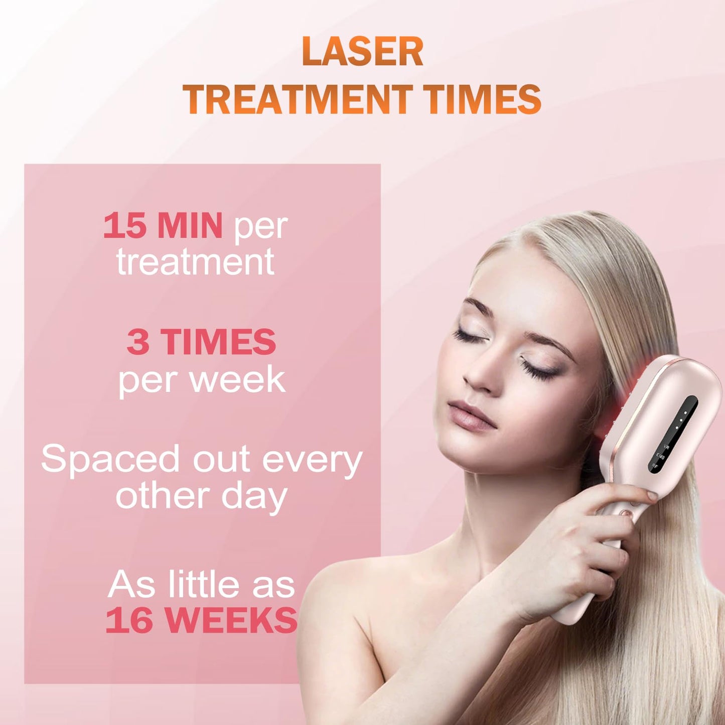 Laser Therapy Hair Growth Comb,FDA Cleared Laser Hair Growth Device Red Light Electric Scalp Massager, promote hair growth in women and men,Red Blue Light - Medaid International