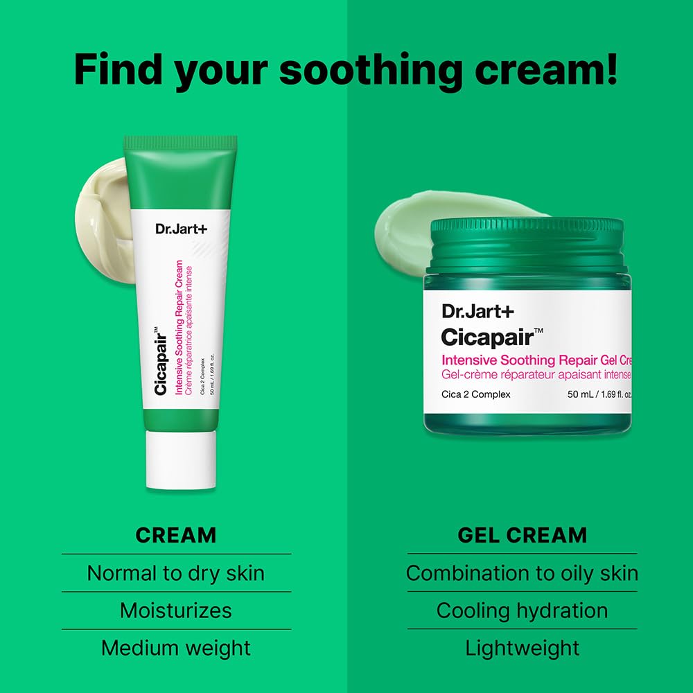 Dr.Jart+ Cicapair Sensitive Skin Korean Face Moisturizer for Redness and Barrier Repair with Centella Asiatica | Korean Skin Care | Travel Size, 0.51 Fl Oz - Medaid International