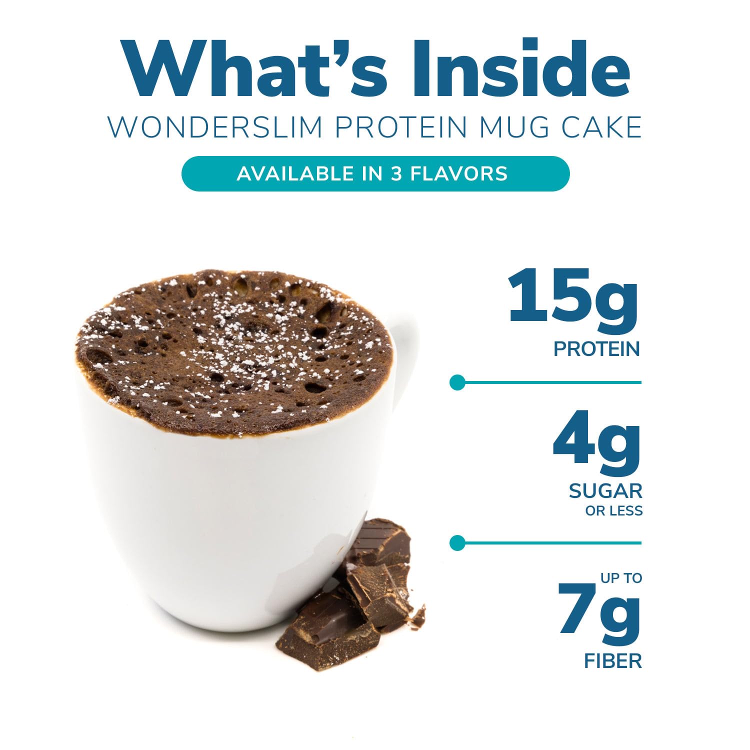 WonderSlim Protein Mug Cake, Chocolate Caramel, 6g Fiber, Low Sugar, Gluten Free (7ct) - Medaid International