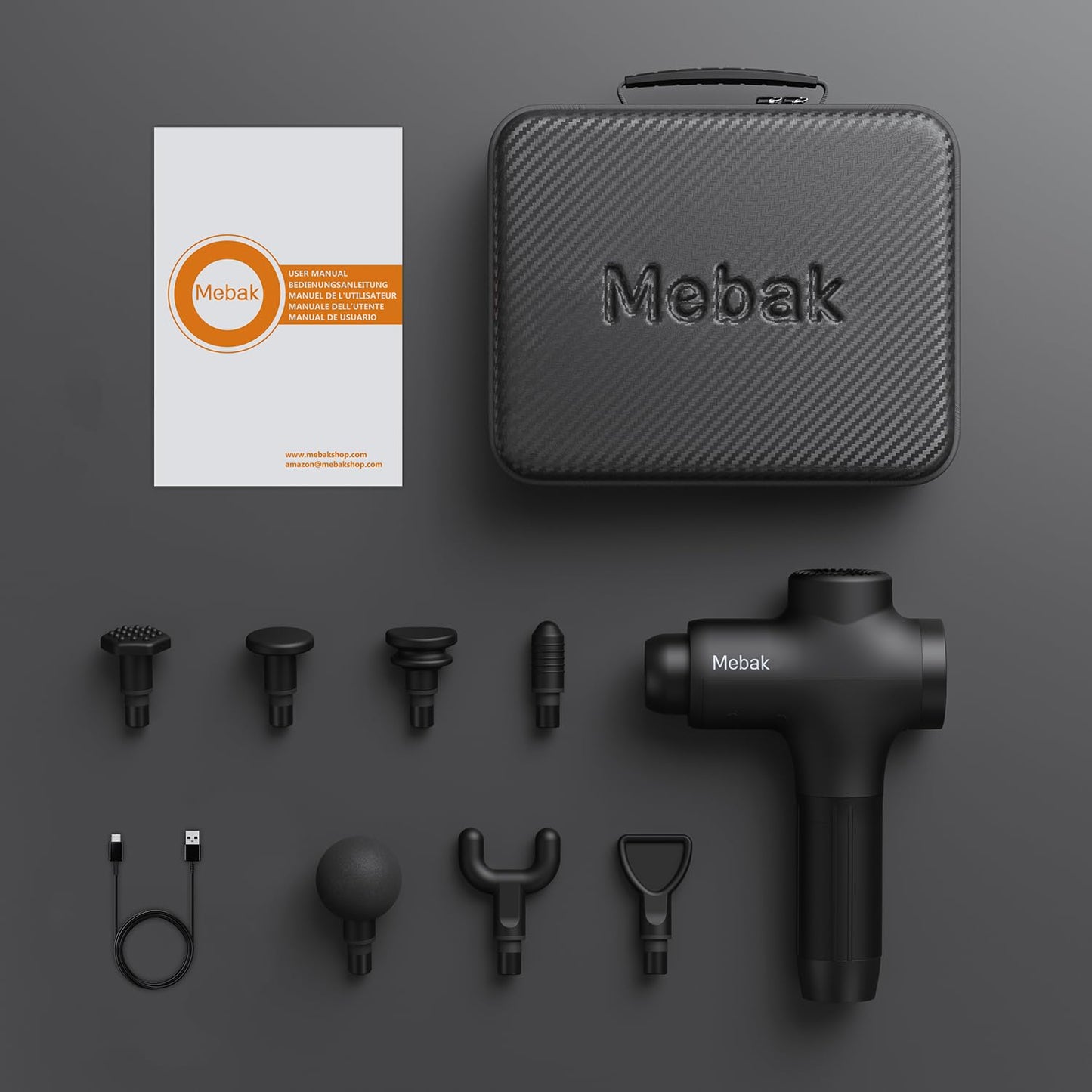 Mebak 3 Massage Gun, Massage Gun Deep Tissue for Athletes, Professional Muscle Percussion Massager, Massager for Shoulder Leg Back Body Pain Relief, Quiet Portable Sport Tool, Gifts for Him - Medaid International