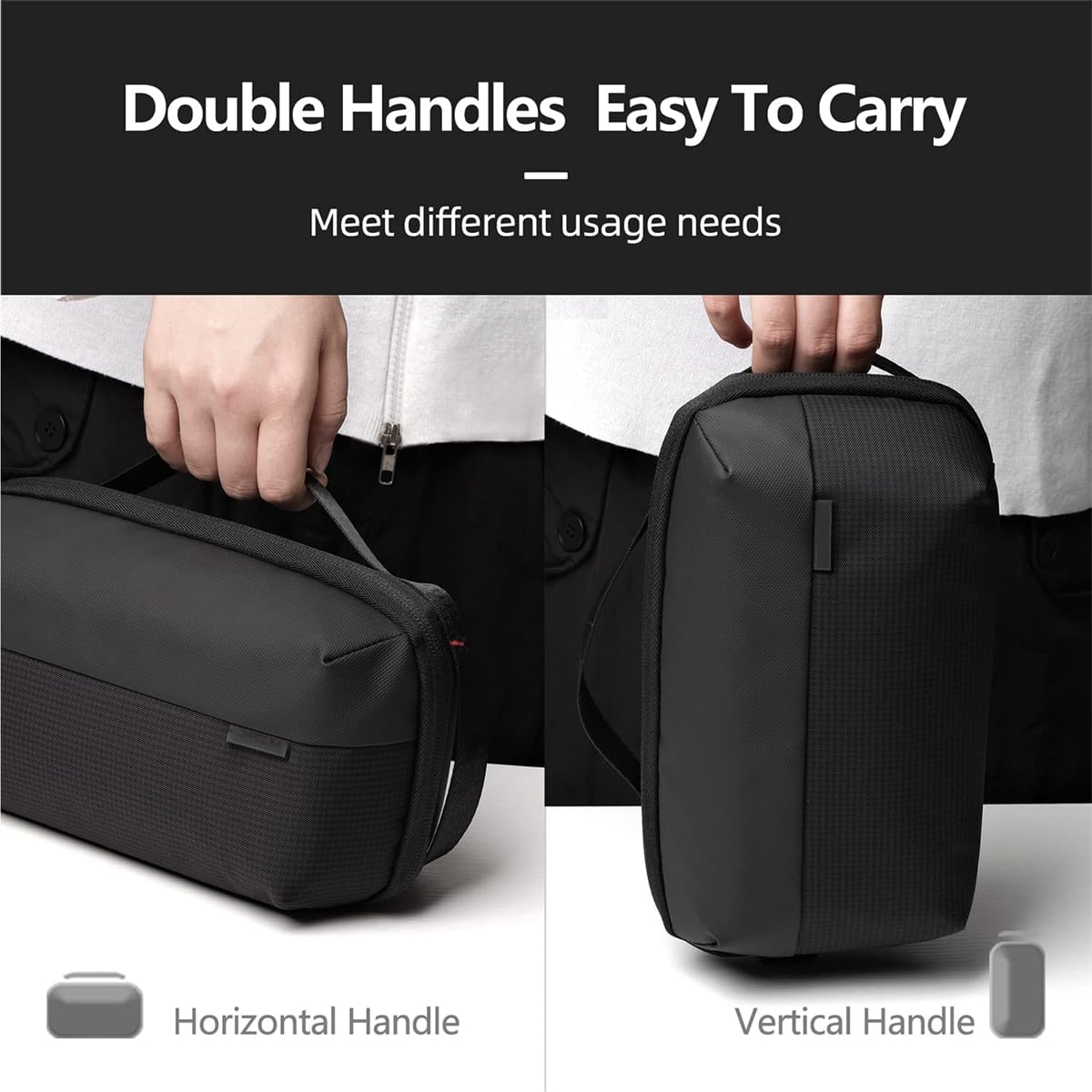 TERRIFI Electronics Organizer Travel Case - Waterproof Tech Pouch, Large Travel-Friendly Bag for Electronic Accessories, Cable, Cord, Charger, Phone - Ideal Tech Organizer for On-the-Go