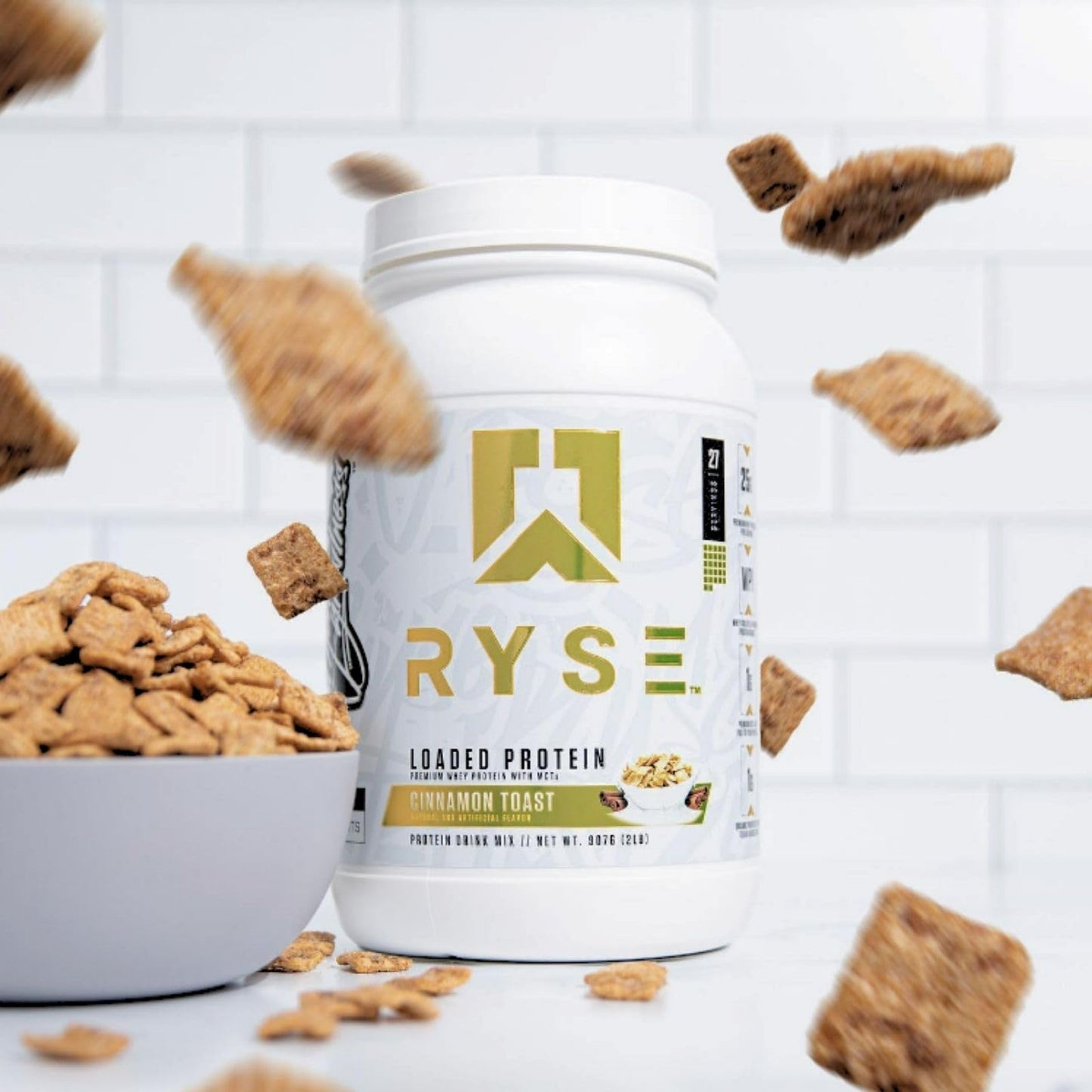 RYSE Loaded Protein Powder - Cinnamon Toast - 25g Whey Protein Isolate & Concentrate with Prebiotic Fiber & MCTs - Low Carb, Low Sugar, Digestive-Friendly - 54 Servings / 4 lb Tub - Medaid International