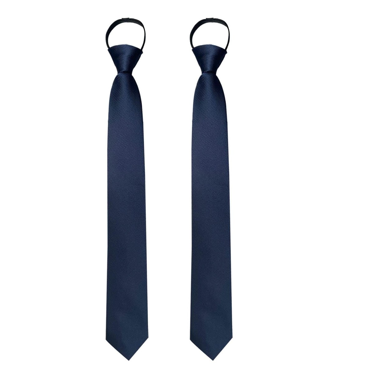 TERRIFI Men's Pretied Adjustable Tie Solid Color 3.15'' Zipper Ties Neckties, refer to Wedding, Business, Graduation and School(Set of 2)
