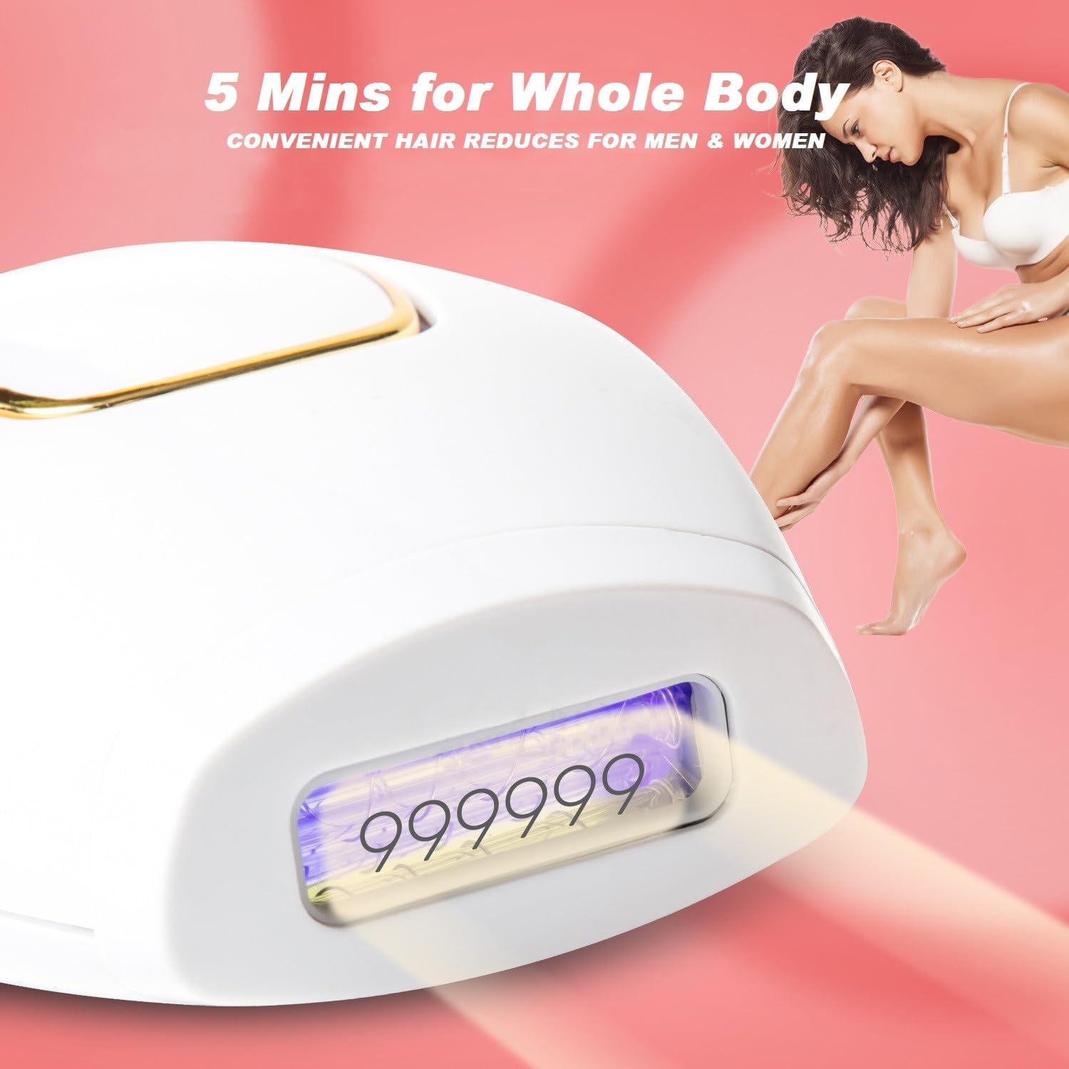 Hair Removal Device for Women and Men, IPL Laser Hair Removal Device with 5 Energy Levels, for Face, Arms, Legs, Bikini Line, Underarms, and Body - Medaid International