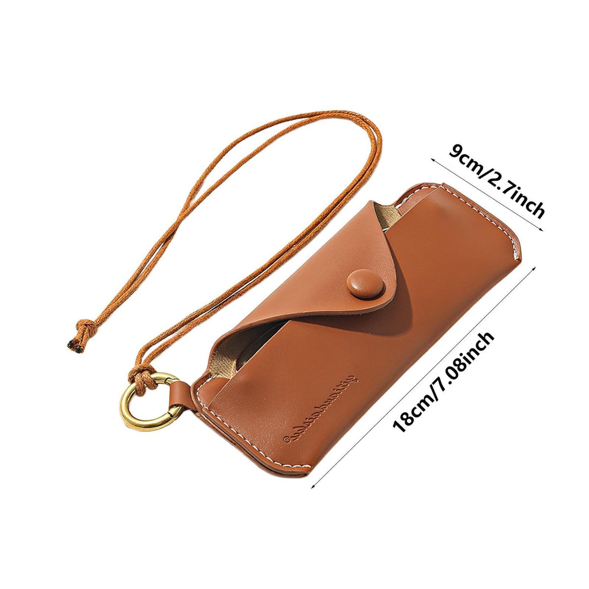 KASTWAVE Portable Genuine Leather Glasses Pouch - Slim Case for Sunglasses & Reading Glasses, Soft Eyewear Holder
