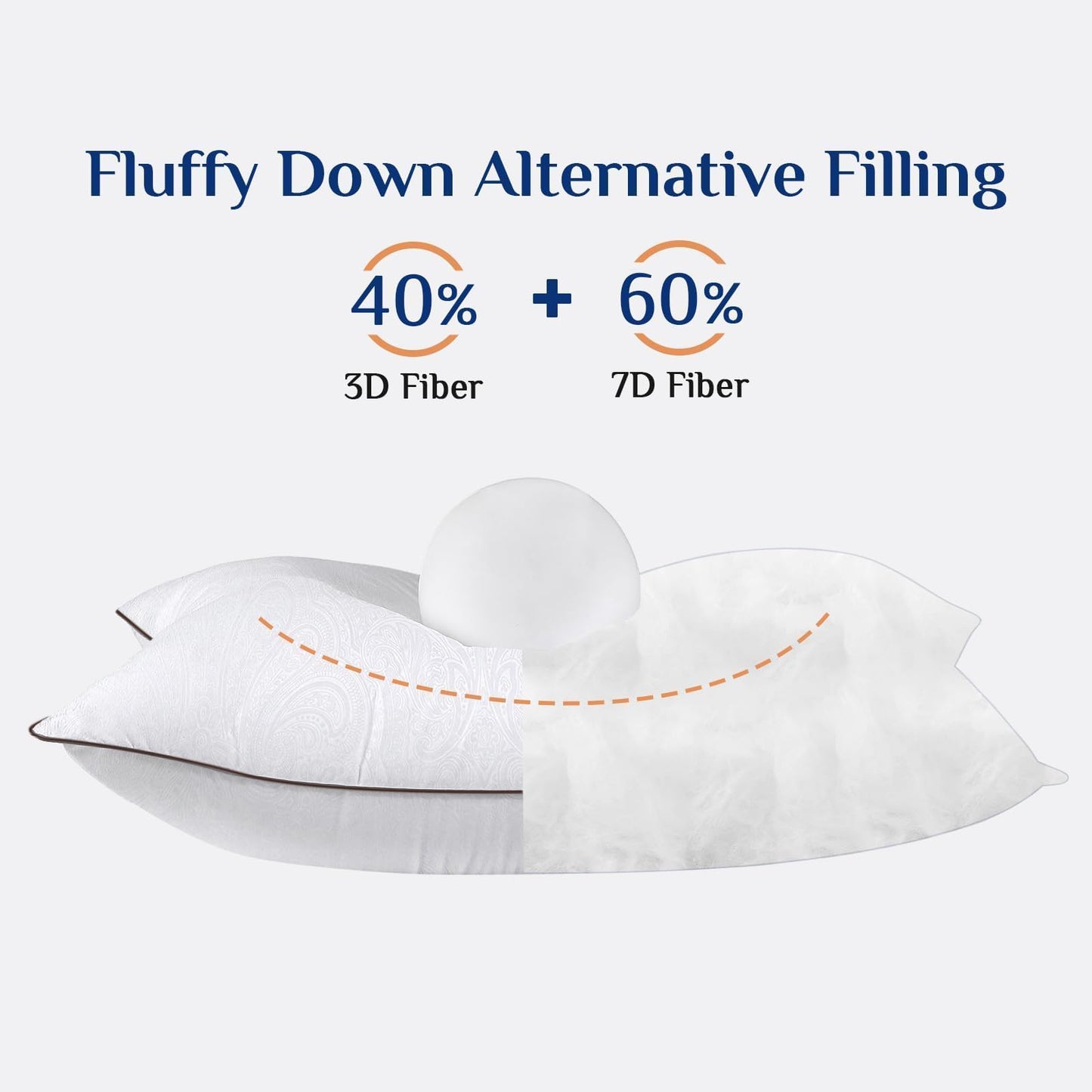 JOLLYVOGUE Standard Pillows Set of 2, Cooling and Supportive Pillows Full Size Set of 2 for Side and Back Sleepers, Down Alternative Hotel Collection Sleeping Pillow - Medaid International