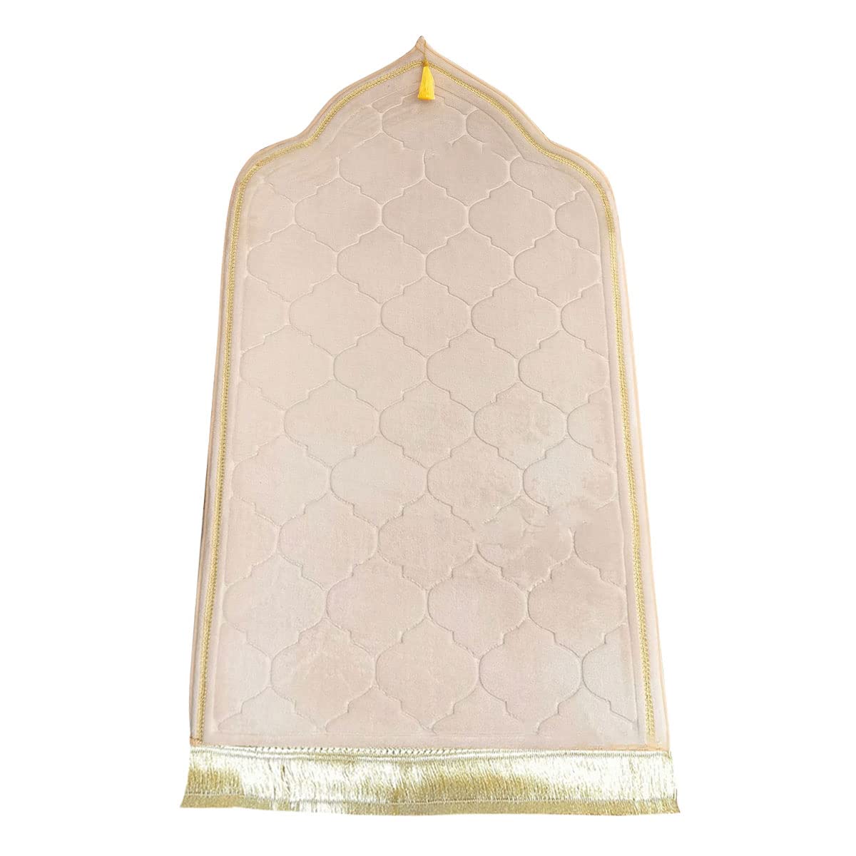 Muslim Prayer Mat, Thick Soft Velvet Muslim Rug, Portable Muslim Prayer Rug, Turkish Prayer Carpet,Janamaz Sajada Carpet for Men and Women Plain Solid Prayer Mat Ramadan Eid Gift. (Beige) - Medaid International