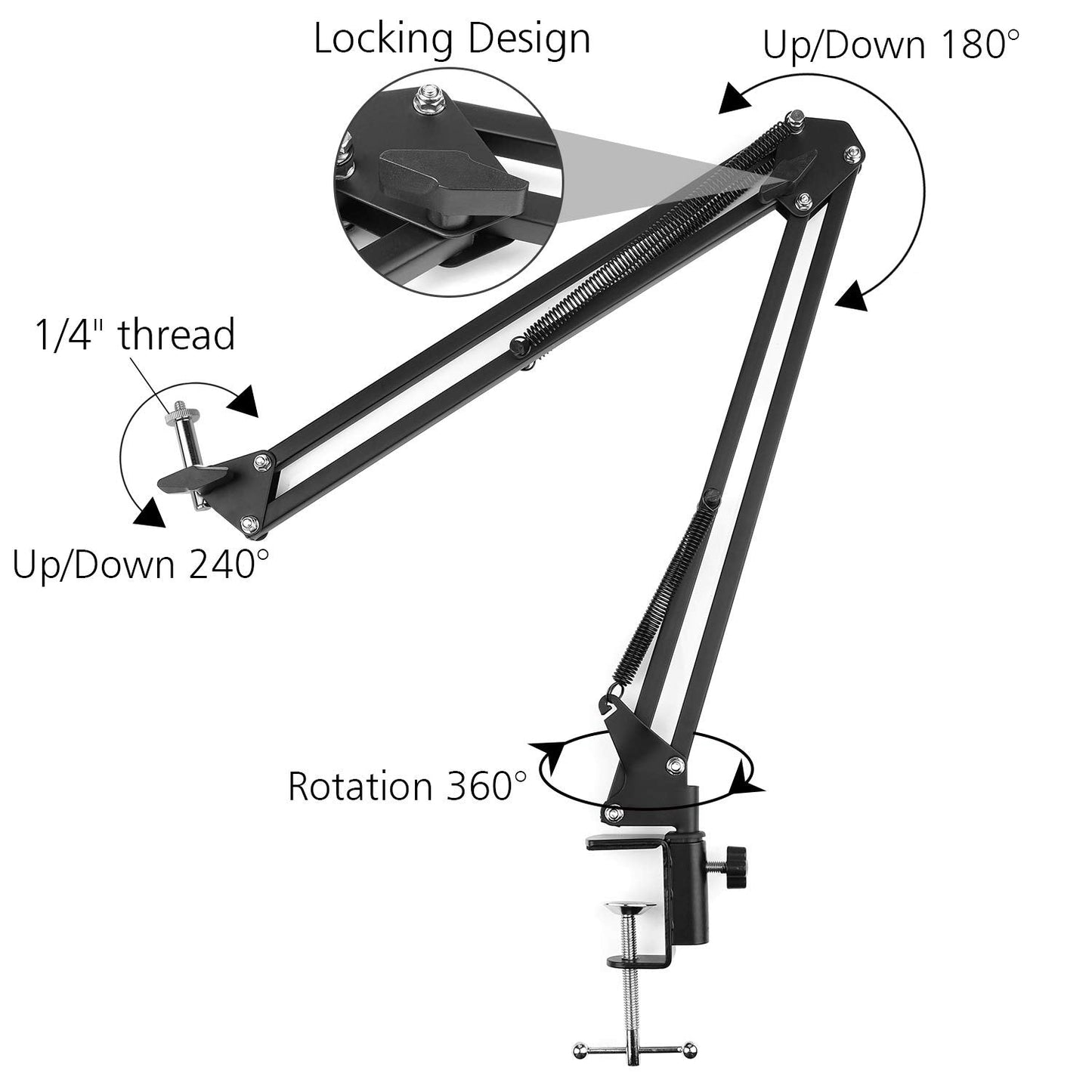 Overhead Video Stand Phone Holder Articulating Arm Phone Mount Table Top ChromLives Scissor Boom Arm Articulating Phone Stand Tablet Phone Holder for Streaming Phone Baking Crafting - Medaid International