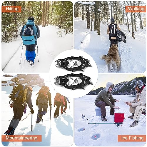Doorslay - Upgraded Crampons with 24/32 Spikes for Ultimate Ice Grip